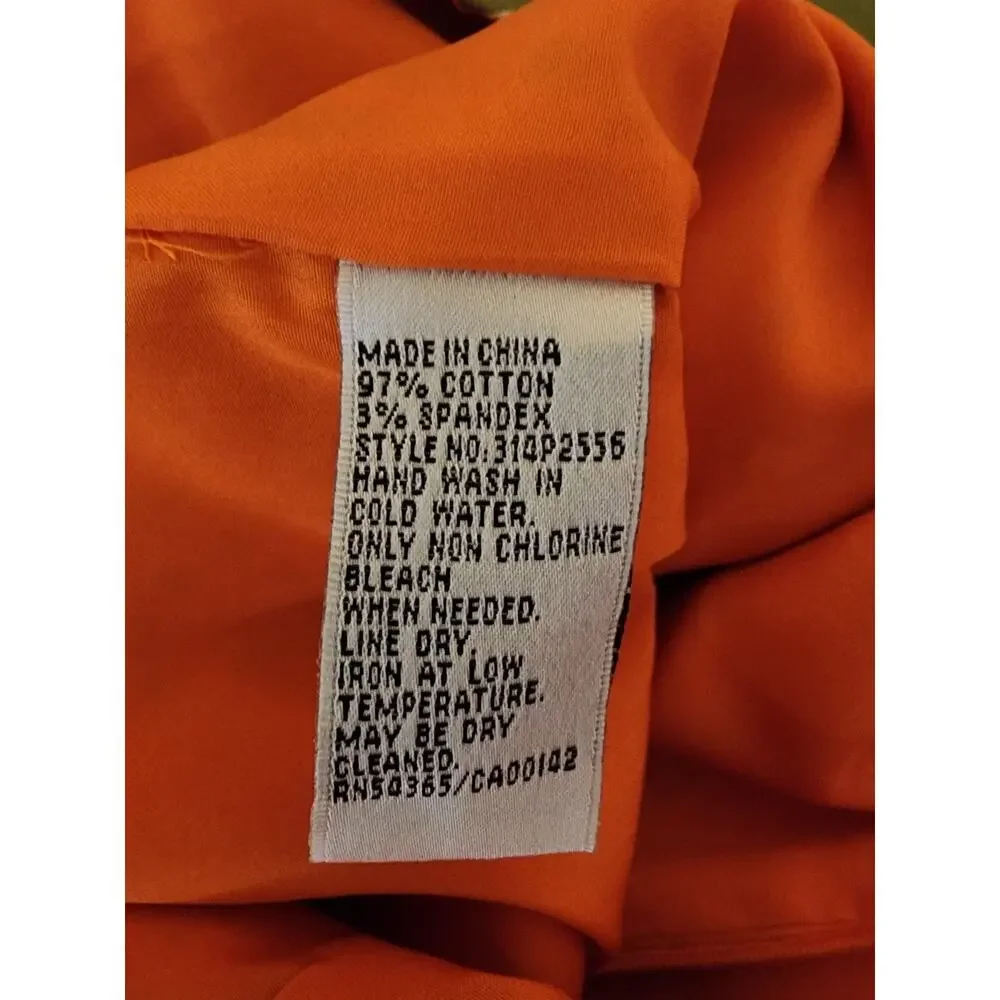Peter Nygard Lined Sheath Sleeveless Dress Knee Length Bold Print Orange Yellow